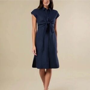 Rachel Parcell Navy Tie-Front Midi Dress Size Small NWT